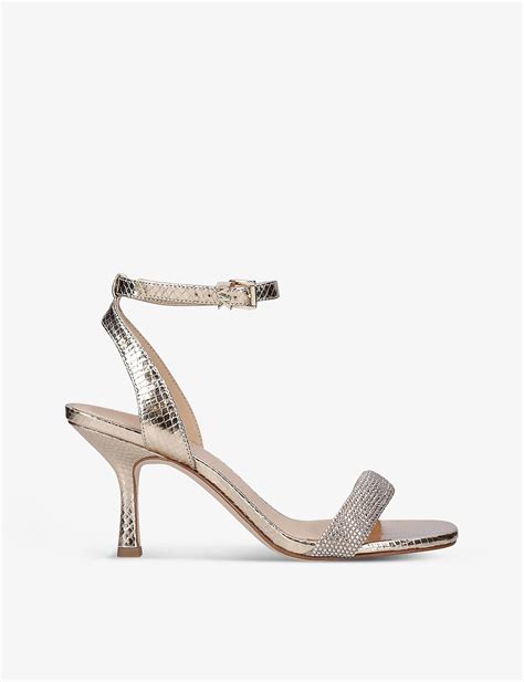 snake embossed leather sandals